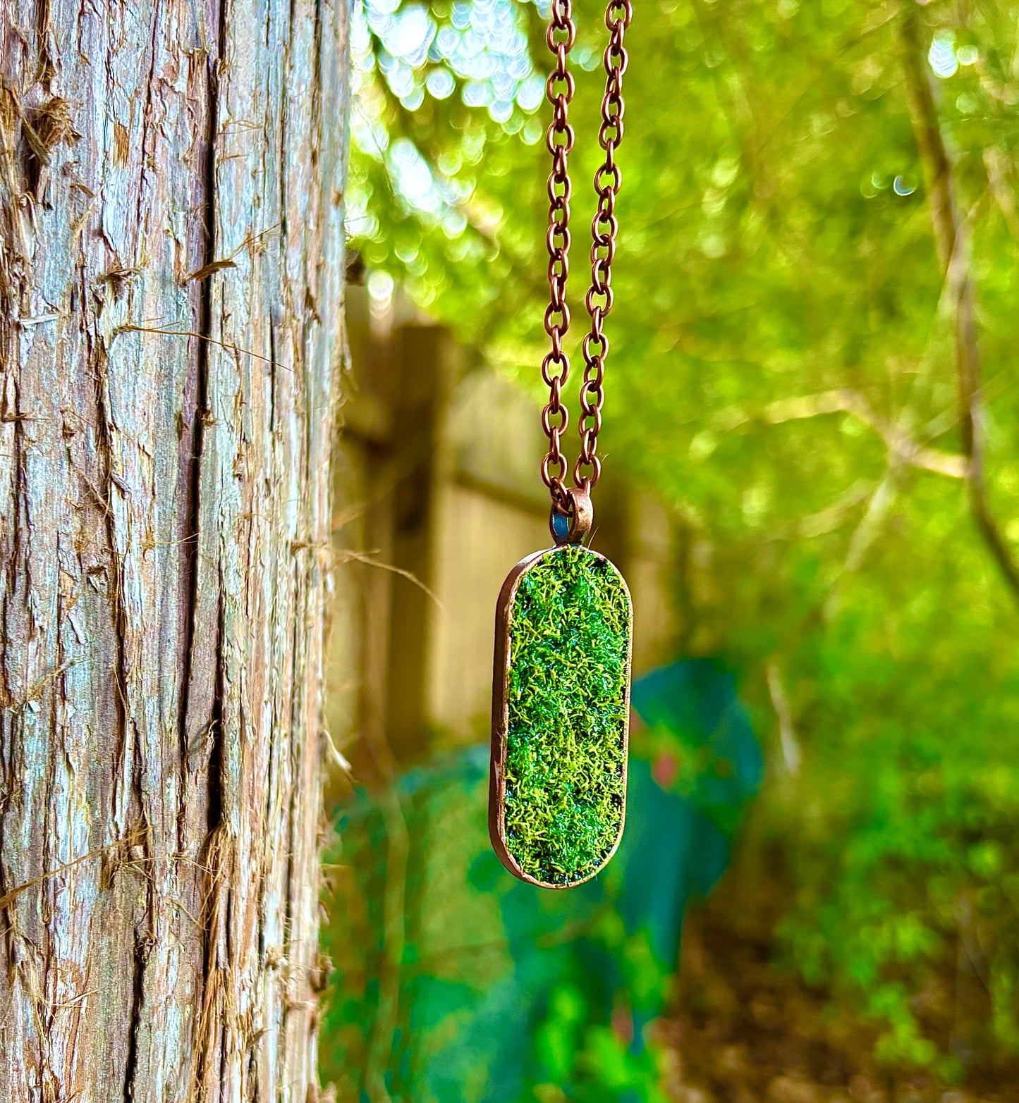Forest Guardian Grounding & Protection Talisman • Moss & Black Tourmaline Necklace • The Channel Shop