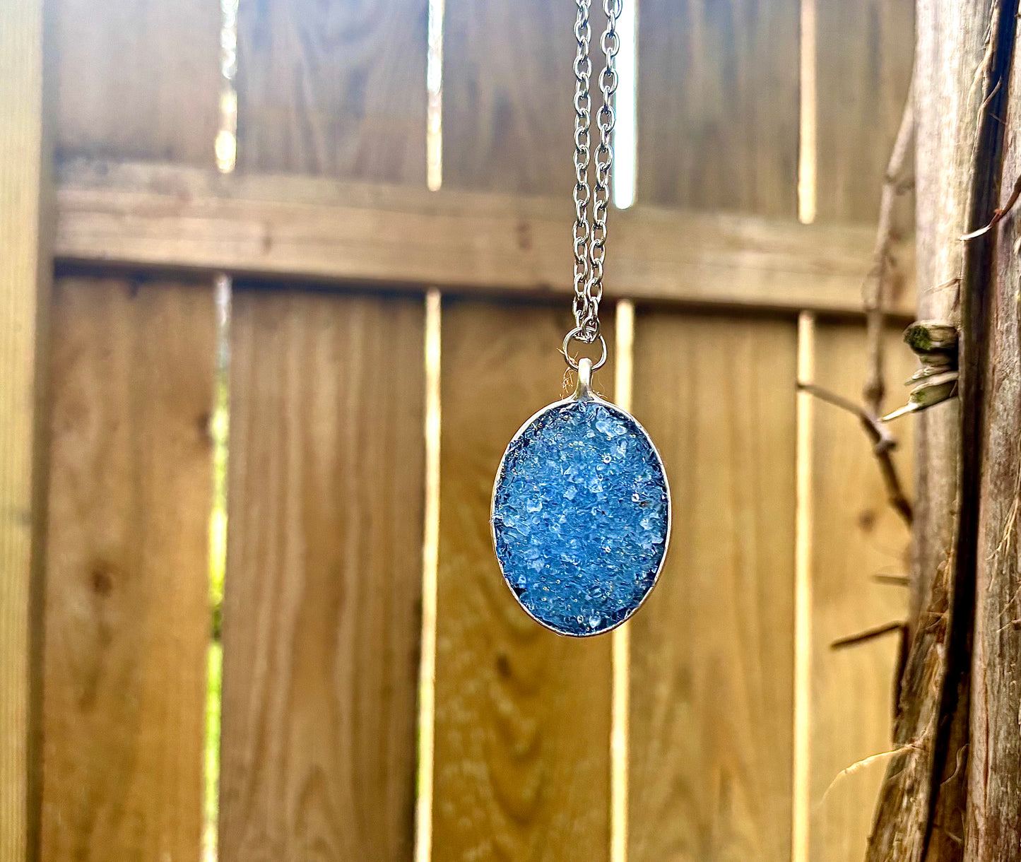 Blue Tanzanite Quartz Crystal Necklace - Wisdom & Clarity Talisman - The Channel Shop