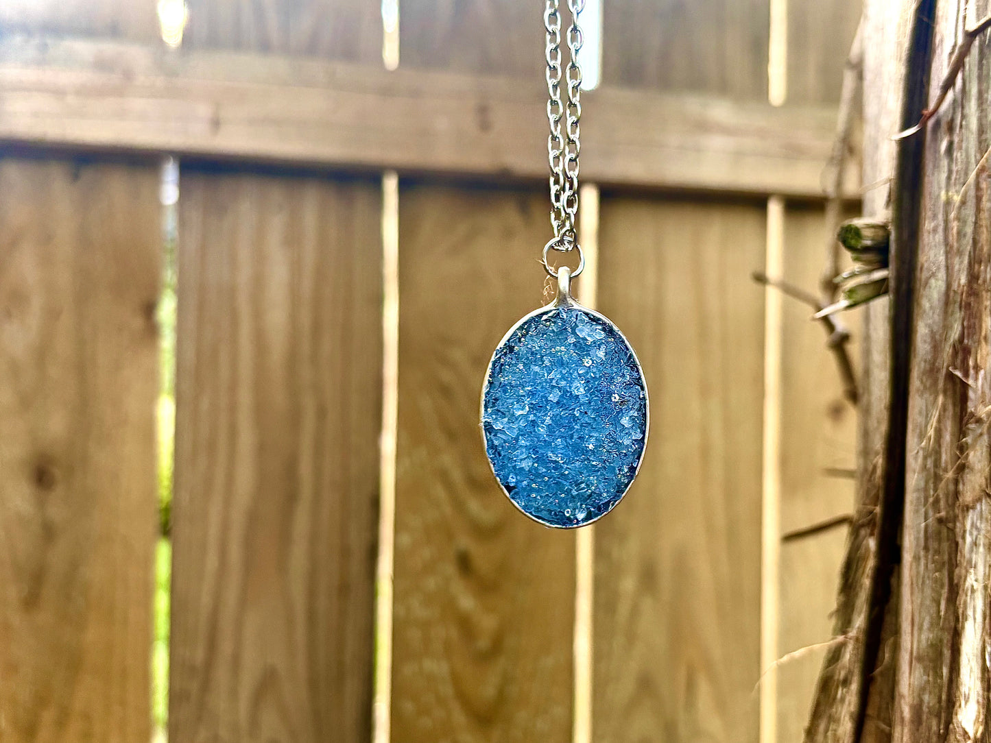 Blue Tanzanite Quartz Crystal Necklace - Wisdom & Clarity Talisman - The Channel Shop