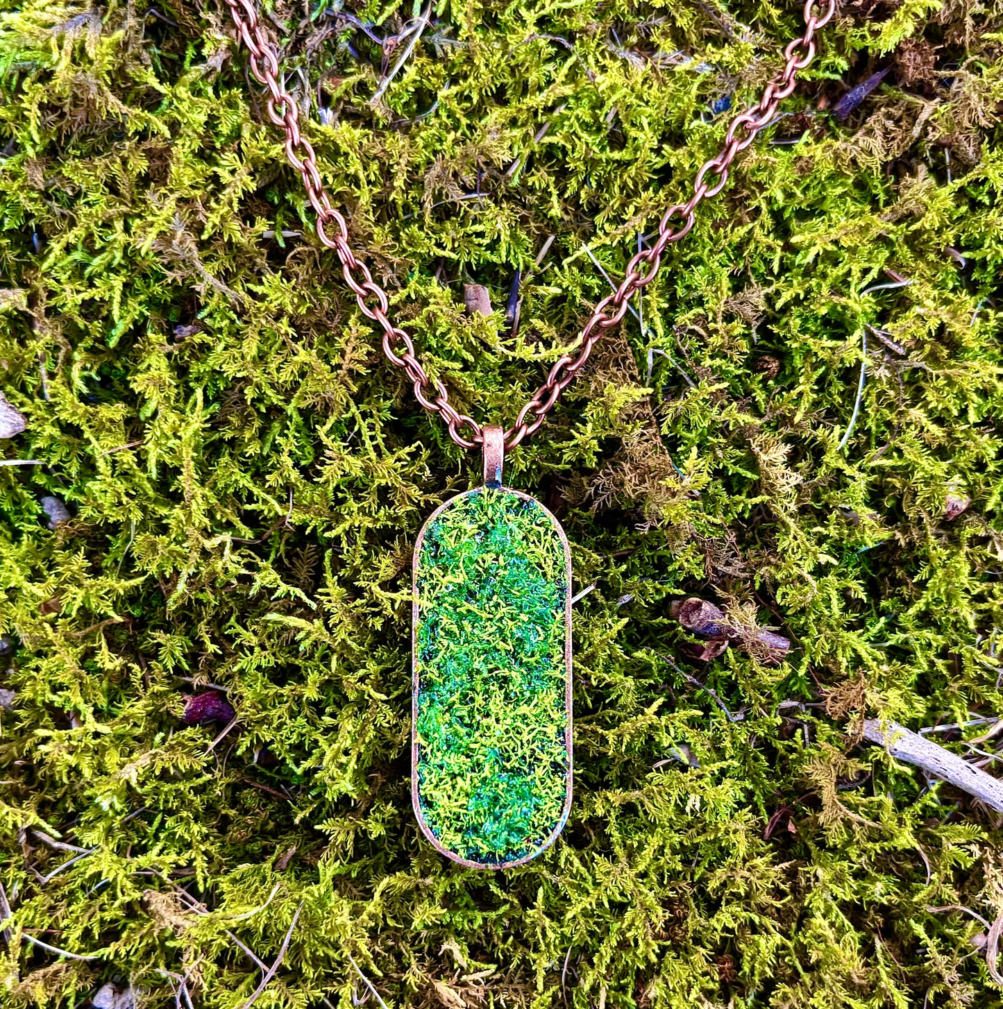 Forest Guardian Grounding & Protection Talisman • Moss & Black Tourmaline Necklace • The Channel Shop
