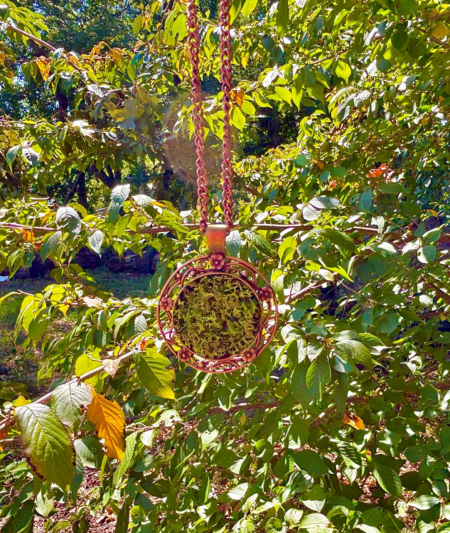 Grounding Earthy Natural Moss & Black Tourmaline Energy Amulet Pendant - Prosperity & Grounding Necklace