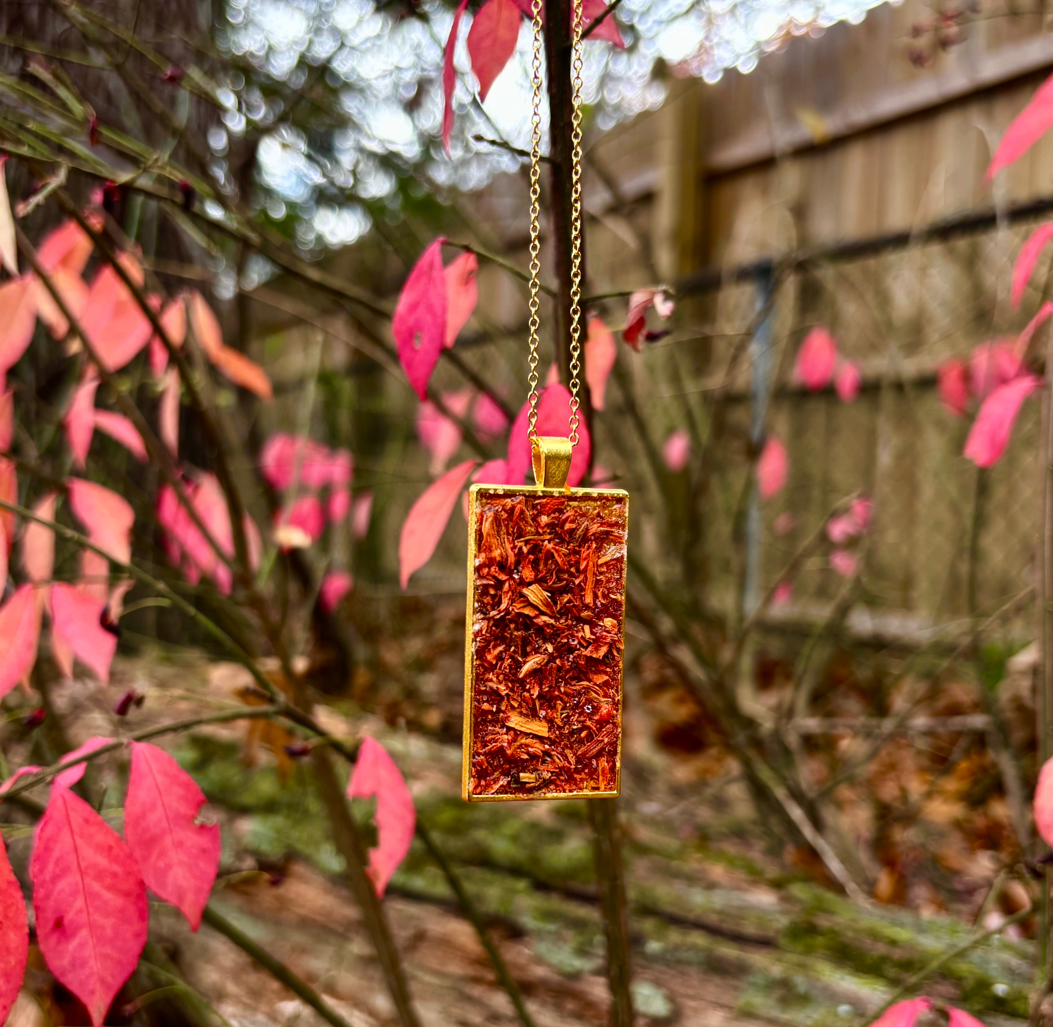 Herb Necklace Talisman For Manifestation & Energetic Cleansing Natural Himalayan Pink Salt Lily Flowers & Fragrant Flowers Handcrafted Spiritual Tool