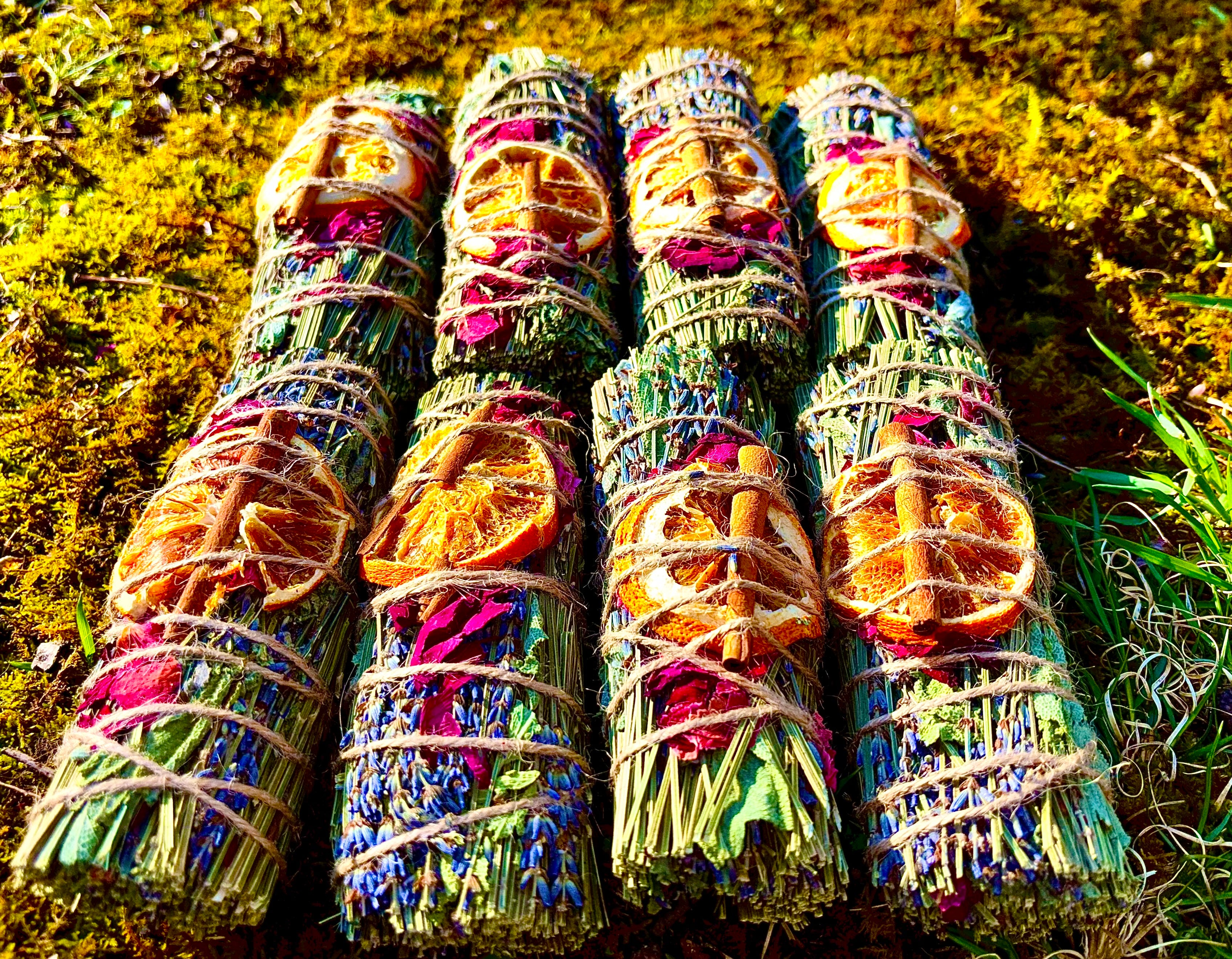 Sage Sticks For Cleansing and Purification Lavender Sage Rose Petals Orange Slices Vetiver Root Cinnamon Sticks Sage Sticks Relaxation & Calming