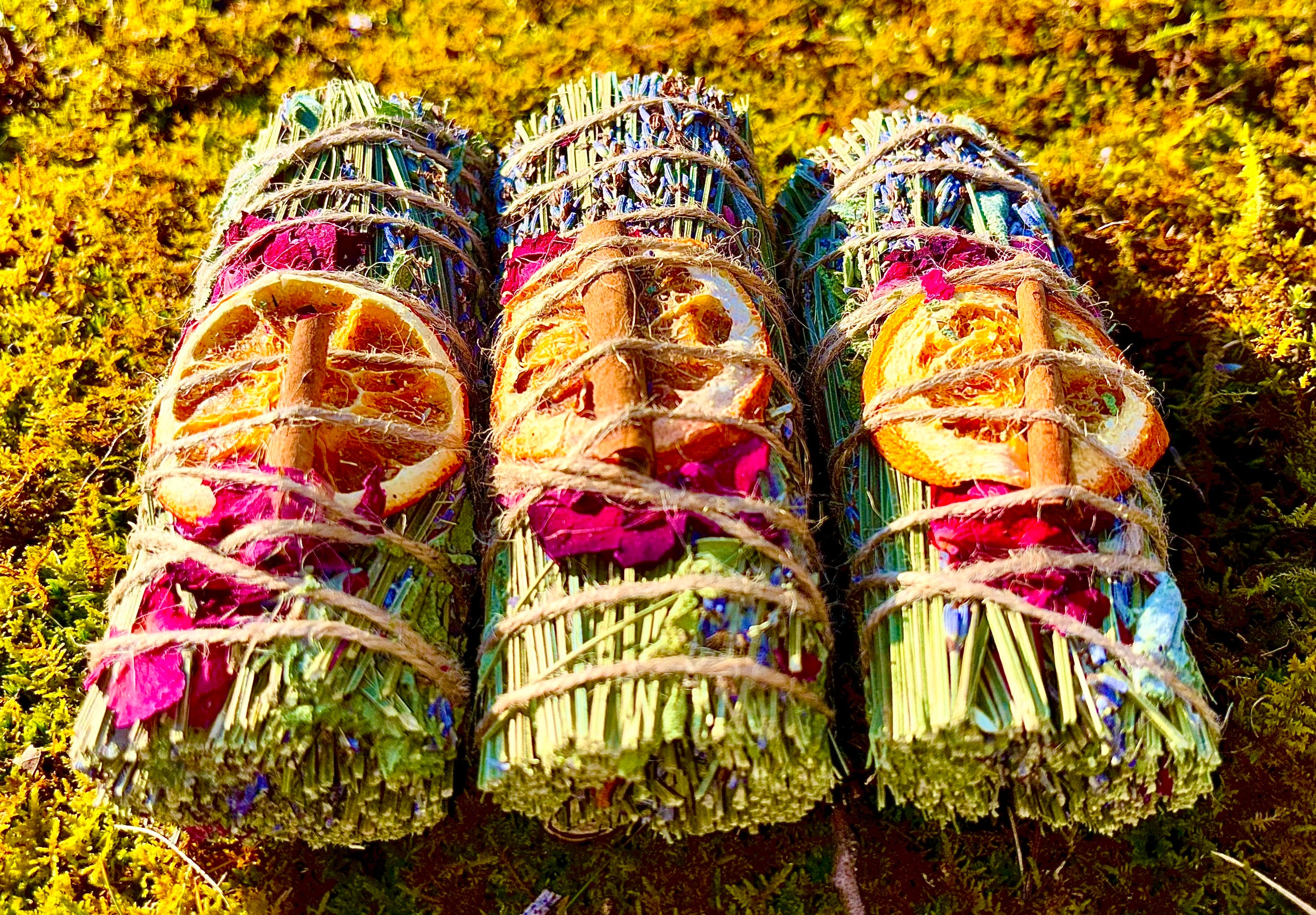 Sage Sticks For Cleansing and Purification Lavender Sage Rose Petals Orange Slices Vetiver Root Cinnamon Sticks Sage Sticks Relaxation & Calming