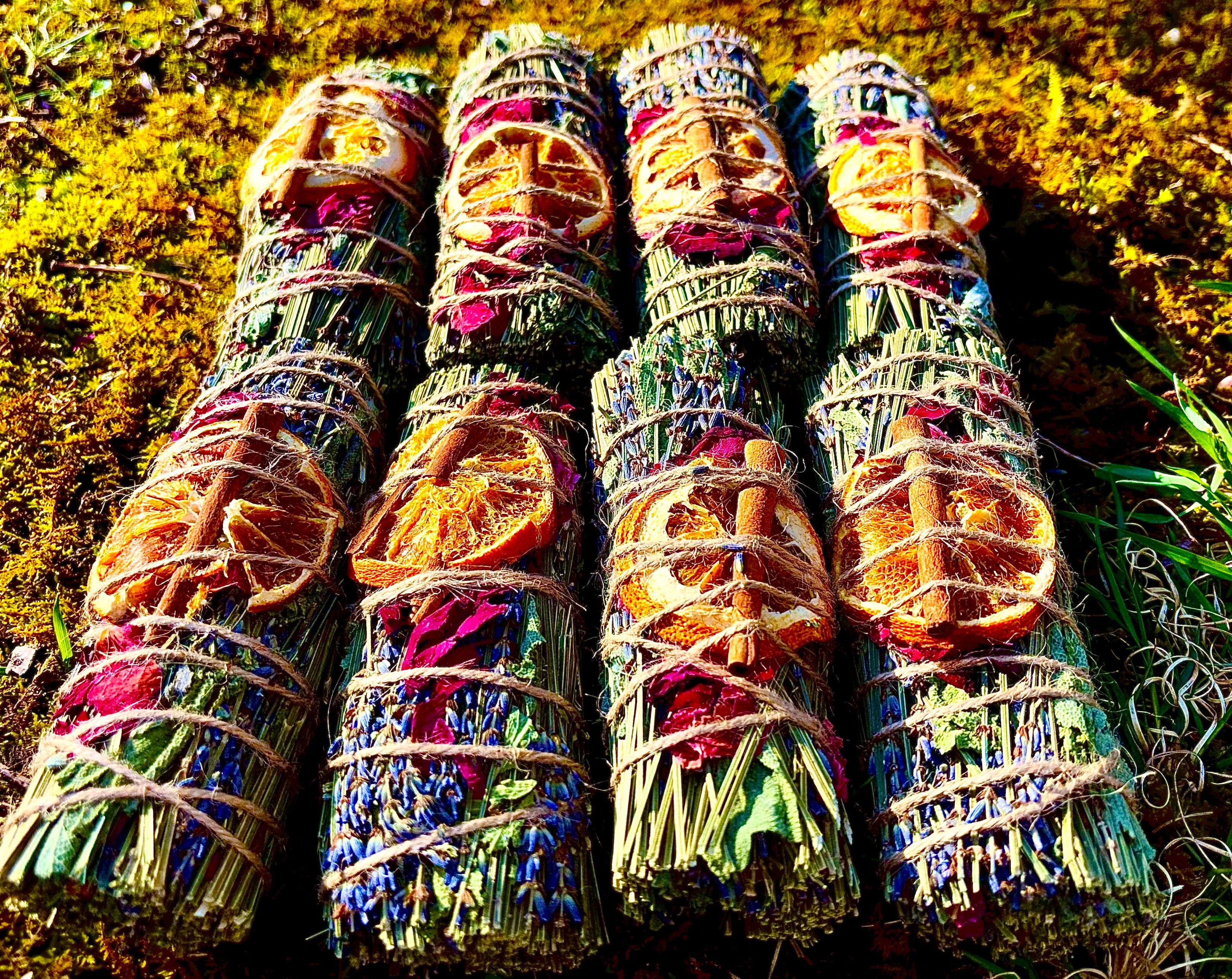 Sage Sticks For Cleansing and Purification Lavender Sage Rose Petals Orange Slices Vetiver Root Cinnamon Sticks Sage Sticks Relaxation & Calming