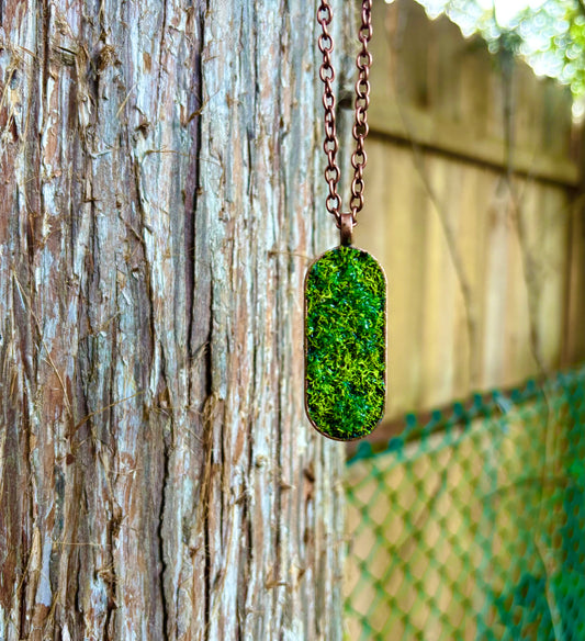 Forest Guardian Grounding & Protection Talisman • Moss & Black Tourmaline Necklace • The Channel Shop
