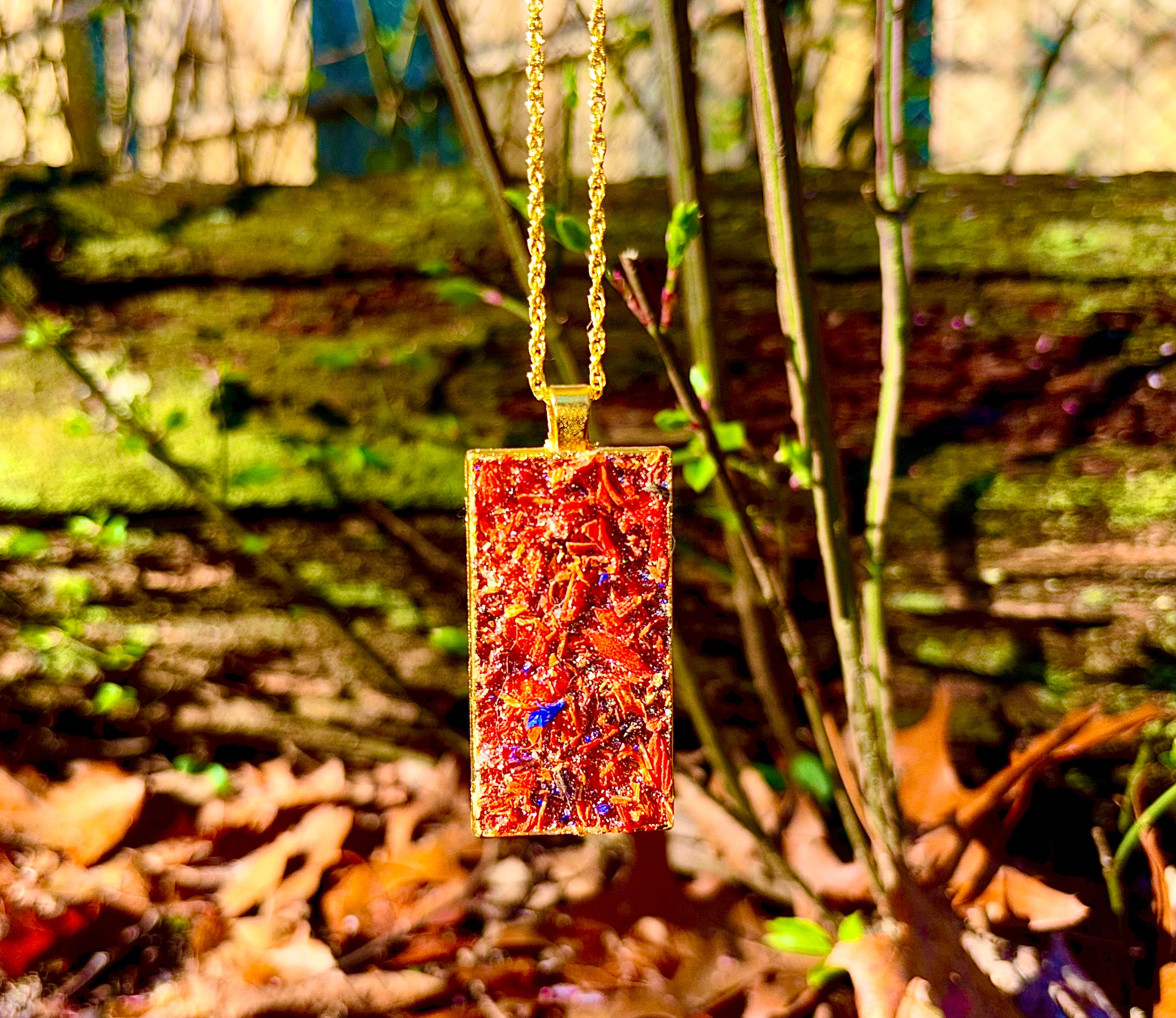 Herb Necklace Talisman For Manifestation & Energetic Cleansing Natural Himalayan Pink Salt Lily Flowers & Fragrant Flowers Handcrafted Spiritual Tool