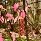 Herb Necklace Talisman For Manifestation & Energetic Cleansing Natural Himalayan Pink Salt Lily Flowers & Fragrant Flowers Handcrafted Spiritual Tool