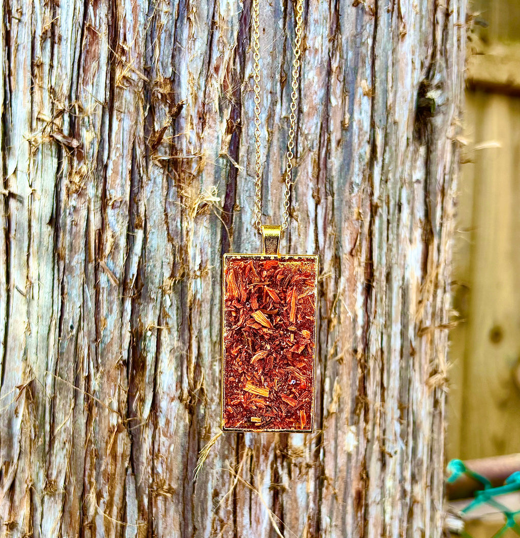 Herb Necklace Talisman For Manifestation & Energetic Cleansing Natural Himalayan Pink Salt Lily Flowers & Fragrant Flowers Handcrafted Spiritual Tool