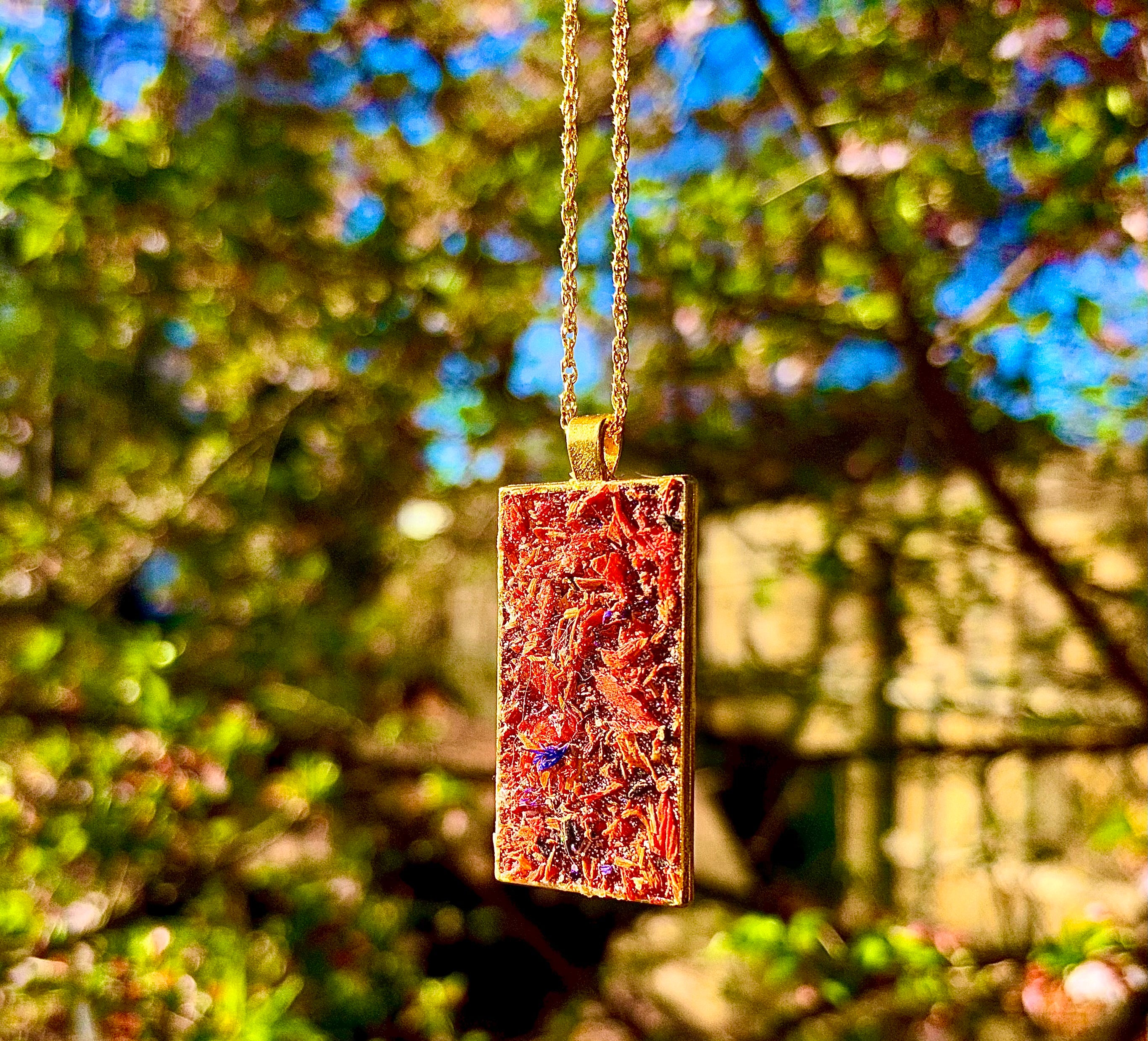 Herb Necklace Talisman For Manifestation & Energetic Cleansing Natural Himalayan Pink Salt Lily Flowers & Fragrant Flowers Handcrafted Spiritual Tool