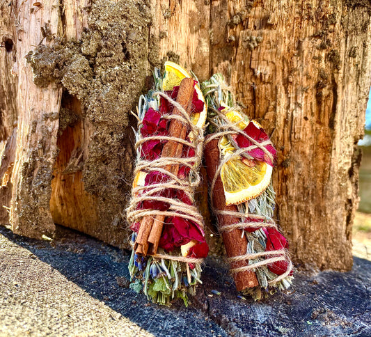 Sage Sticks For Cleansing and Purification Lavender Sage Rose Petals Orange Slices Vetiver Root Cinnamon Sticks Sage Sticks Relaxation & Calming
