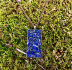 Herb Necklace For Psychic Insight & Protection, Natural Dried Blue Cornflowers & Black Tourmaline, & Black Salt Talisman