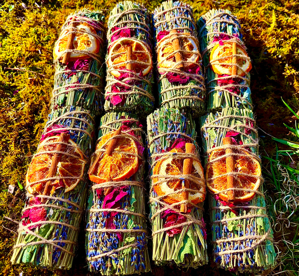 Sage Sticks For Cleansing and Purification Lavender Sage Rose Petals Orange Slices Vetiver Root Cinnamon Sticks Sage Sticks Relaxation & Calming