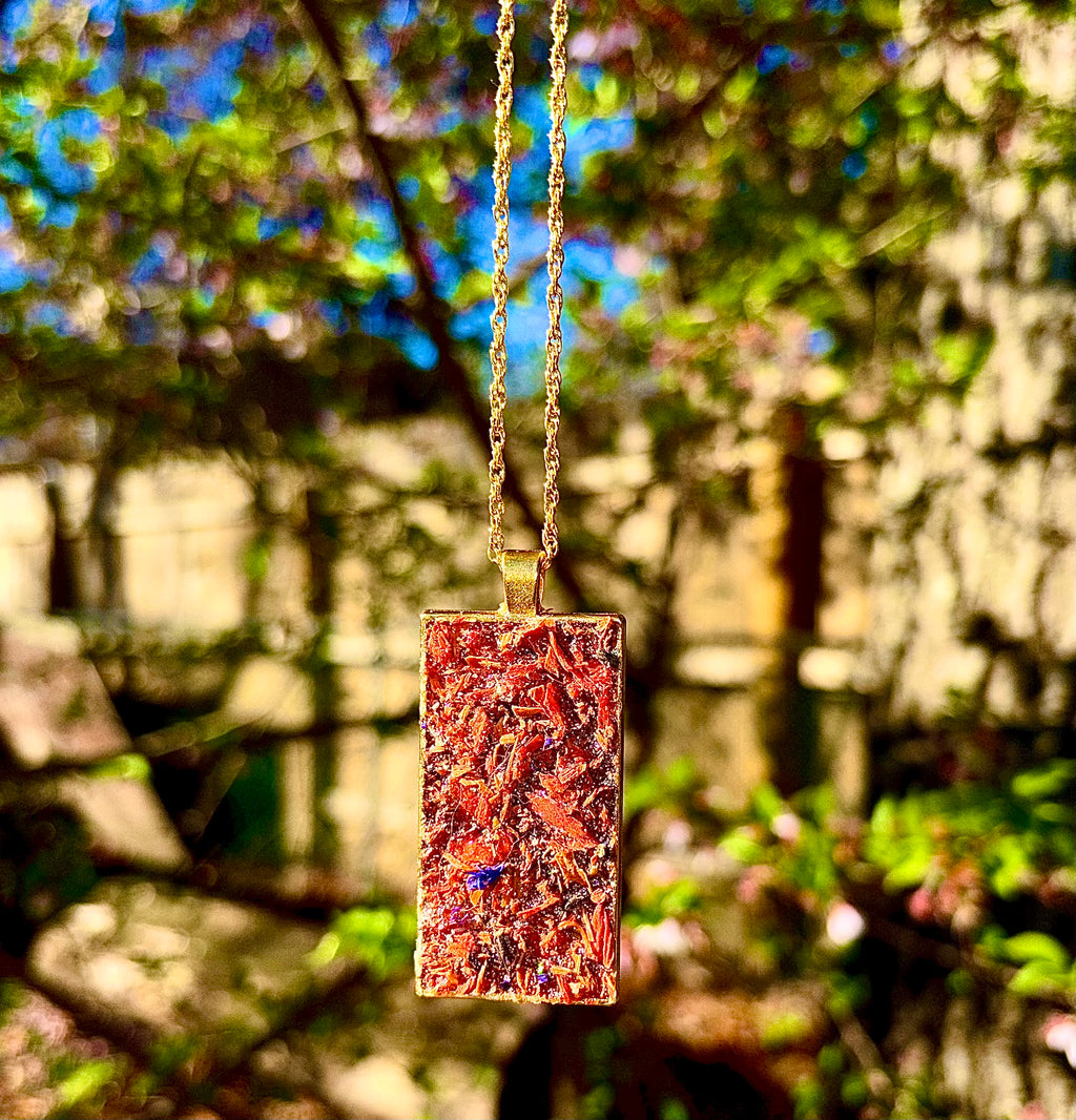 Herb Necklace Talisman For Manifestation & Energetic Cleansing Natural Himalayan Pink Salt Lily Flowers & Fragrant Flowers Handcrafted Spiritual Tool