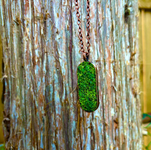 Forest Guardian Grounding & Protection Talisman • Moss & Black Tourmaline Necklace • The Channel Shop