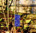 Herb Necklace For Psychic Insight & Protection, Natural Dried Blue Cornflowers & Black Tourmaline, & Black Salt Talisman