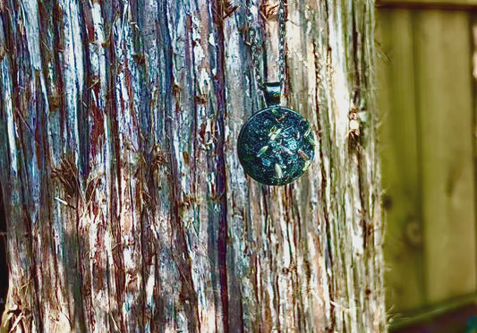 Sacred Serenity Necklace ~ Intuition, Calm & Protection • Blue Tanzanite, Lavender & Moss Agate Talisman