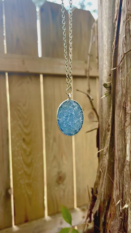 Blue Tanzanite Quartz Crystal Necklace - Wisdom & Clarity Talisman - The Channel Shop