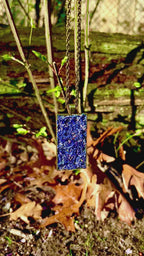 Herb Necklace For Psychic Insight & Protection, Natural Dried Blue Cornflowers & Black Tourmaline, & Black Salt Talisman